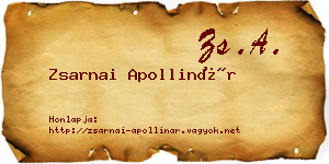 Zsarnai Apollinár névjegykártya